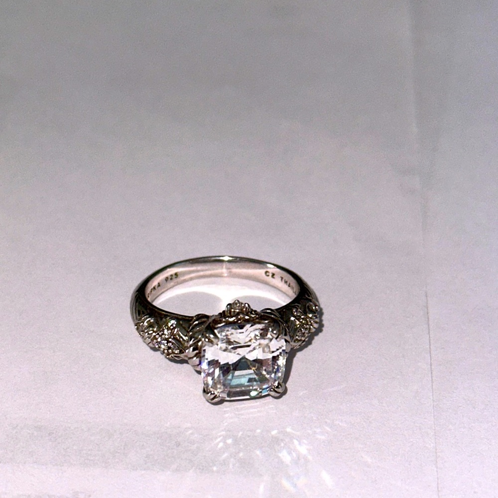 Judith Ripka 925 stamp excellent condition large size princess cut